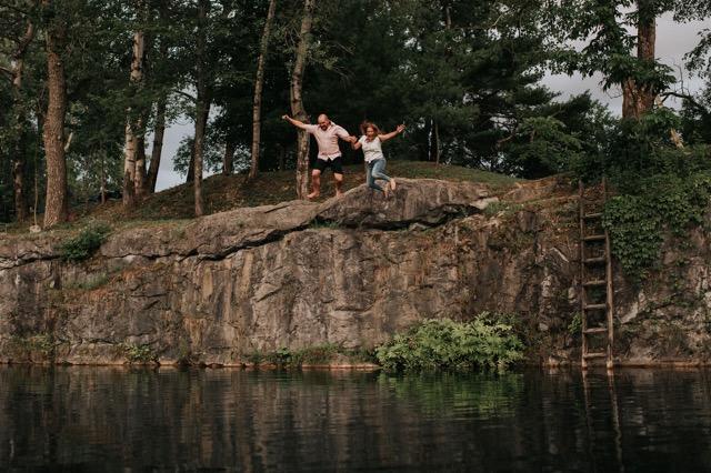 jumping into water